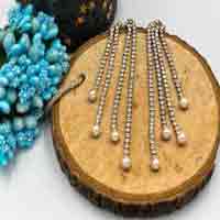 Pearl String of Crystal Earrings
